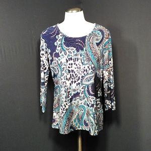 JM collections mixed print blouse